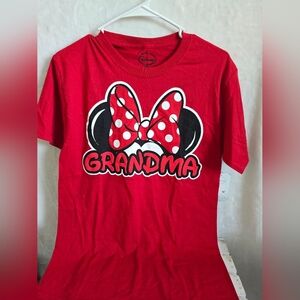 Disney Red Minnie Mouse Grandma Tee sz small NWT